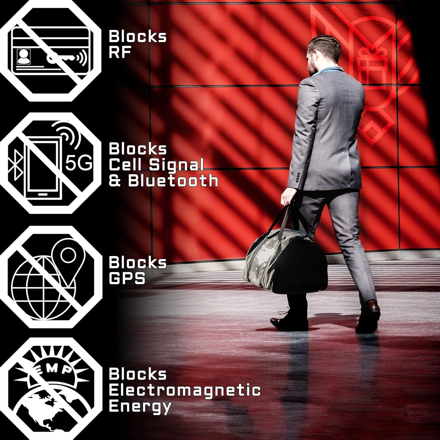 ~ Xecutive Transport Faraday Duffel Bag for Military Use ~ MOLLE System ~ Computer Towers and Other Large Electronics ~ Data Security for Executive Travel~ Tracking/Hacking Defense