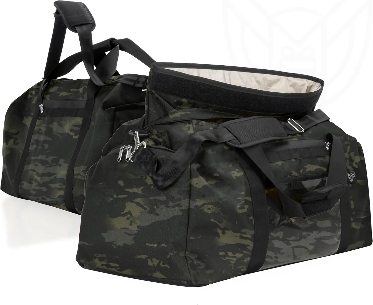 ~ Xecutive Transport Faraday Duffel Bag for Military Use ~ MOLLE System ~ Computer Towers and Other Large Electronics ~ Data Security ~ Tracking/Hacking Defense ~ Midnight Multicam