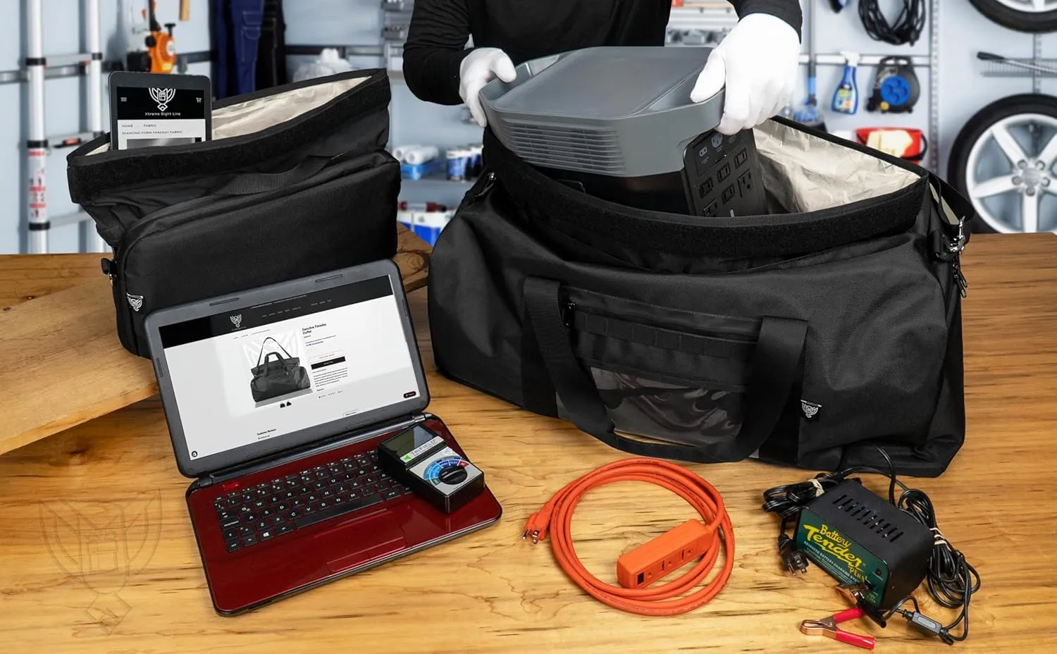~ Xecutive Transport Faraday Duffel Bag for Military Use ~ MOLLE System ~ Computer Towers and Other Large Electronics ~ Data Security ~ Tracking/Hacking Defense ~ Silver