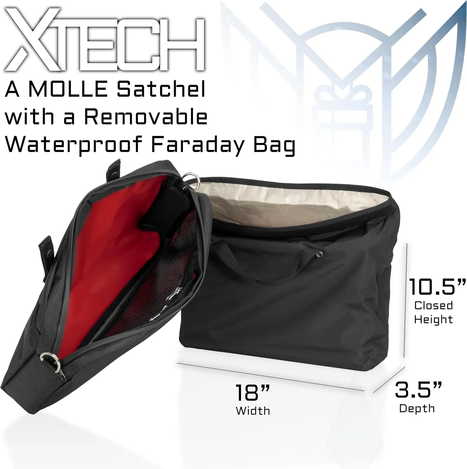 ~ Xecutive Transport Faraday Duffel Bag with Removable XTECH Pouch for Computer Towers and Other Large Electronics ~ Data Security ~ Shoulder Strap Included ~ Coyote Brown