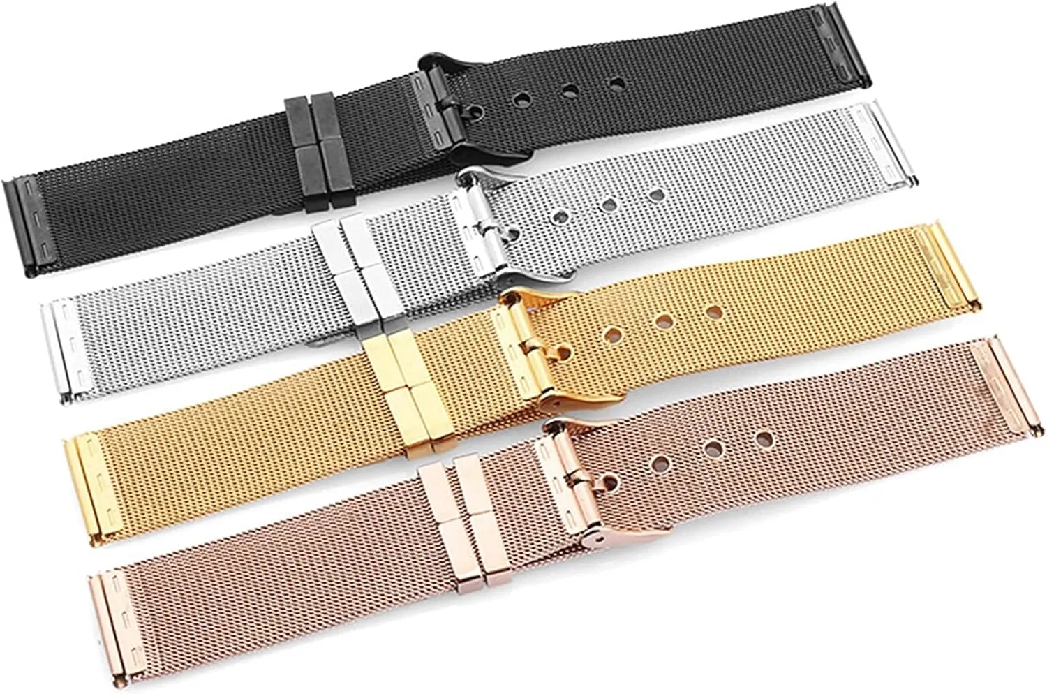 0.4 line watchband Ultra-Thin Stainless Steel Watch mesh Belt pin Buckle Watch Accessories 18 20 22 24mm