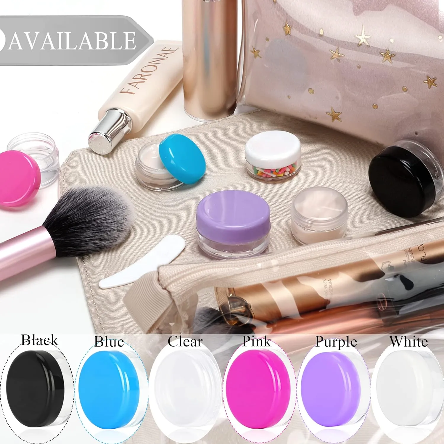 100PCS 10 Gram Sample Containers, 10ml Empty Jars with Lids, Small Cosmetic Containers, Mini Sample Jars with 8PCS Mini Spatulas for Make Up, Oils, Lotion, Powder, Paint, Jewelry, Lip Balms(Clear Lid)