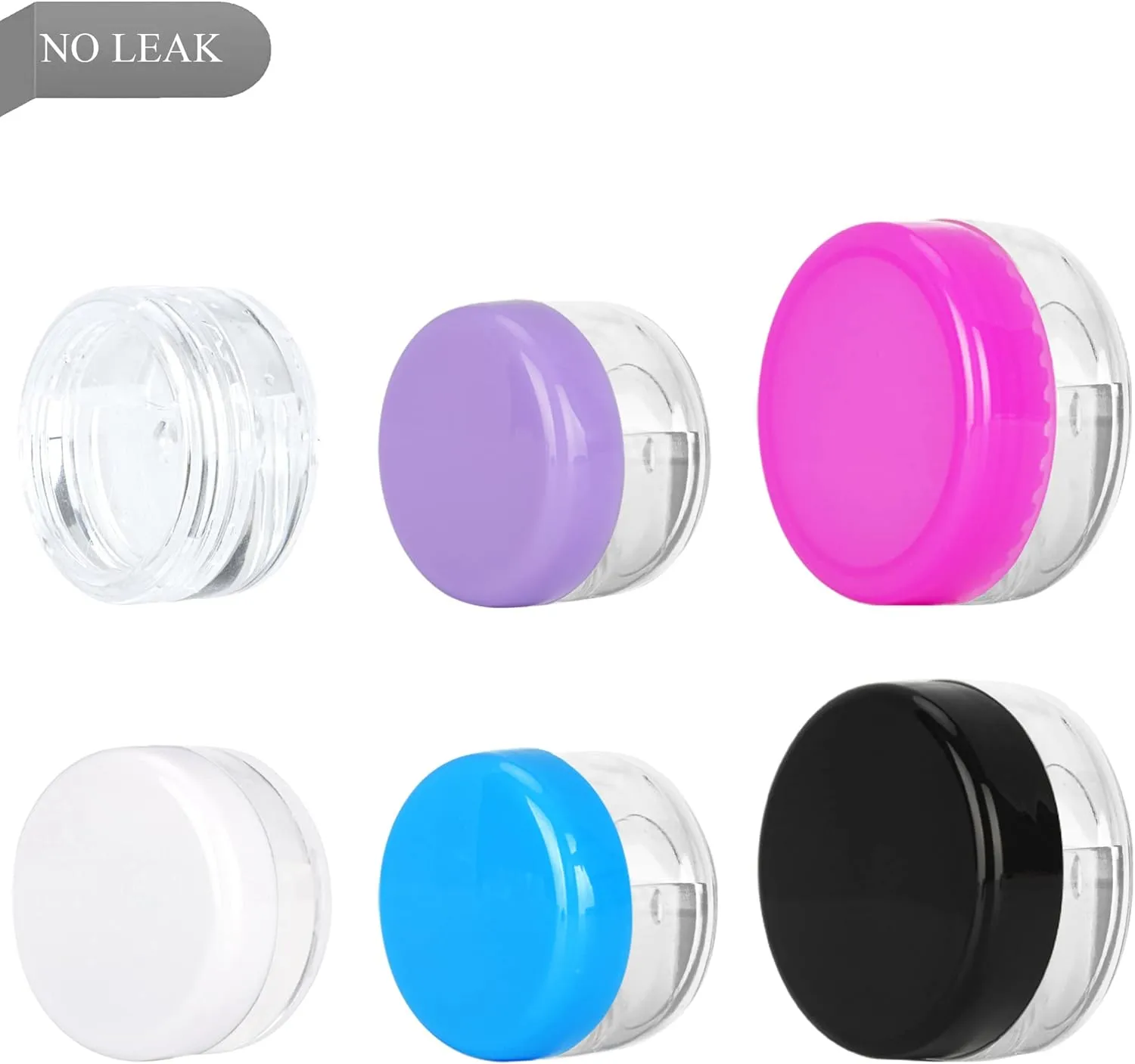 100PCS 10 Gram Sample Containers, 10ml Empty Jars with Lids, Small Cosmetic Containers, Mini Sample Jars with 8PCS Mini Spatulas for Make Up, Oils, Lotion, Powder, Paint, Jewelry, Lip Balms(Clear Lid)