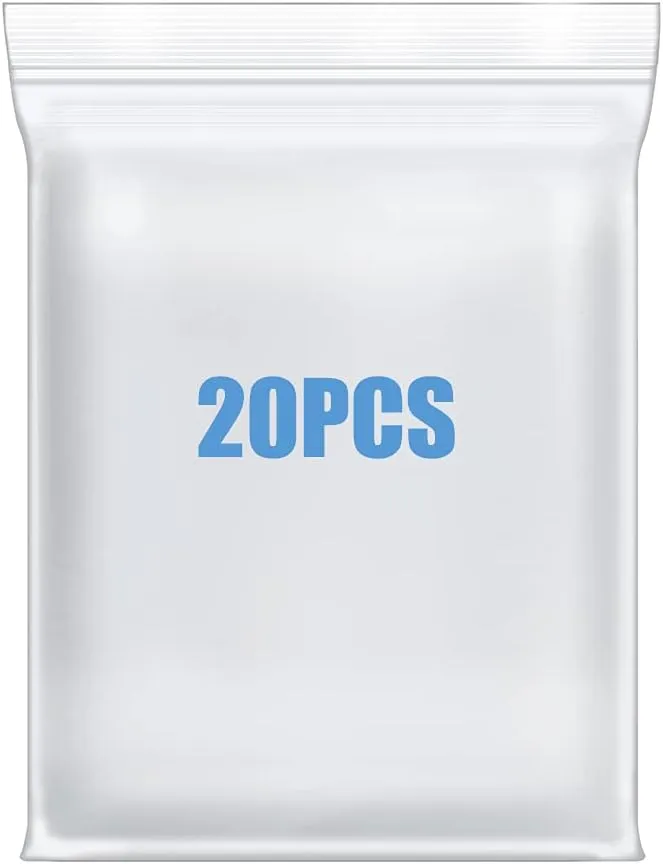 13" x 15" Thick 4 Mil Large 2 Gallon Plastic Bags Clear Resealable Zip Seal Lock Poly Bags Heavy-Duty Zipper Reclosable Baggies Packing Clothing Pants Shoes Toys 20 Pack