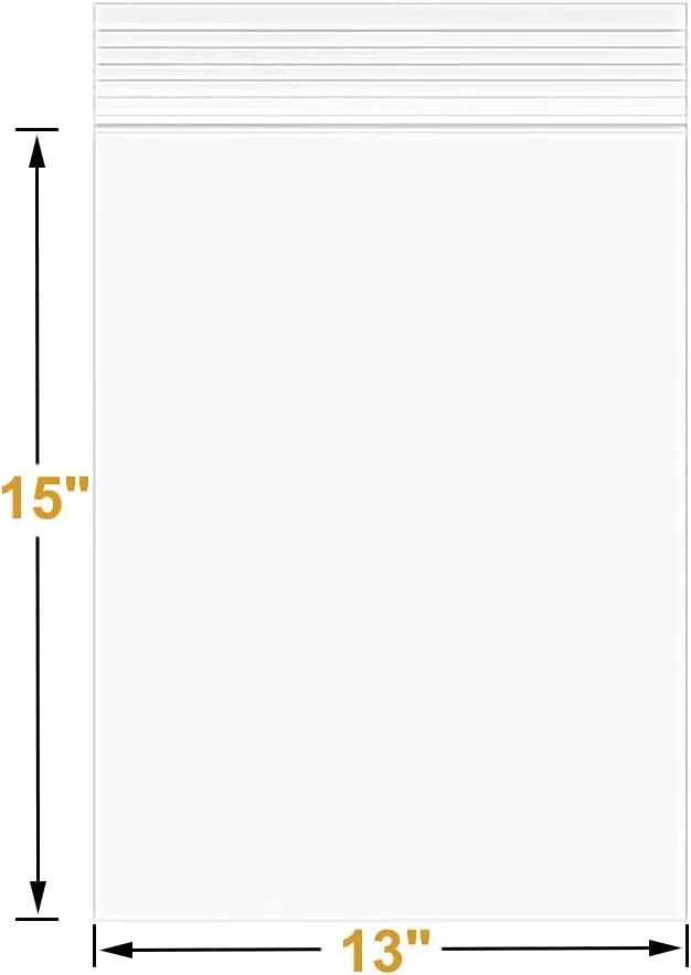 13" x 15" Thick 4 Mil Large 2 Gallon Plastic Bags Clear Resealable Zip Seal Lock Poly Bags Heavy-Duty Zipper Reclosable Baggies Packing Clothing Pants Shoes Toys 20 Pack