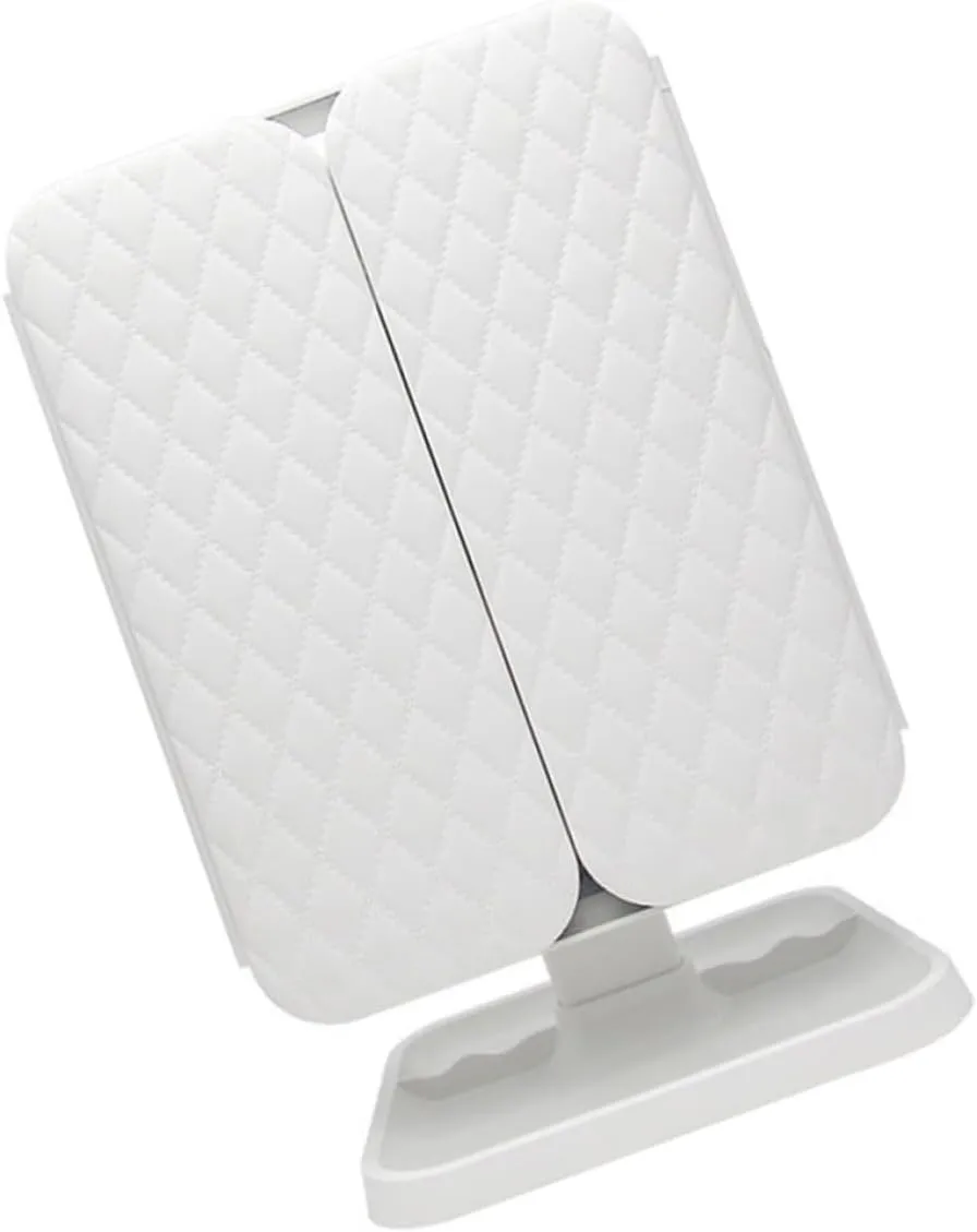 1pc Folding Vanity Mirror Desk Makeup Mirror Simple Makeup Mirror Make up Mirrors Multi-Function Mirror Tri Fold Makeup Stylish Makeup Lighted Girl White Abs Household Table Mirror