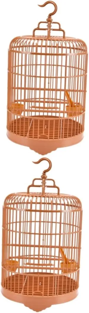 2 Sets Birdcage Vintage Accessories Cages for Birds Bird Cages for Parakeets Bird Cage Round Halloween Purses and Handbags Vintage Bird Cage Big Bird Cage Hanging Travel Plastic