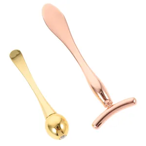 2 Sets Facial Roller for Skin Care Tools T-shaped Stick Double-end Mask Spoon