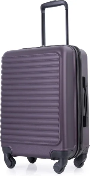20-inch Lightweight Hardside Luggage, Carry-On 100% ABS Durable Suitcase with Spinner Wheels&Non-Woven Bag, Travel Suitcase with TSA Lock for Men and Women, Purple