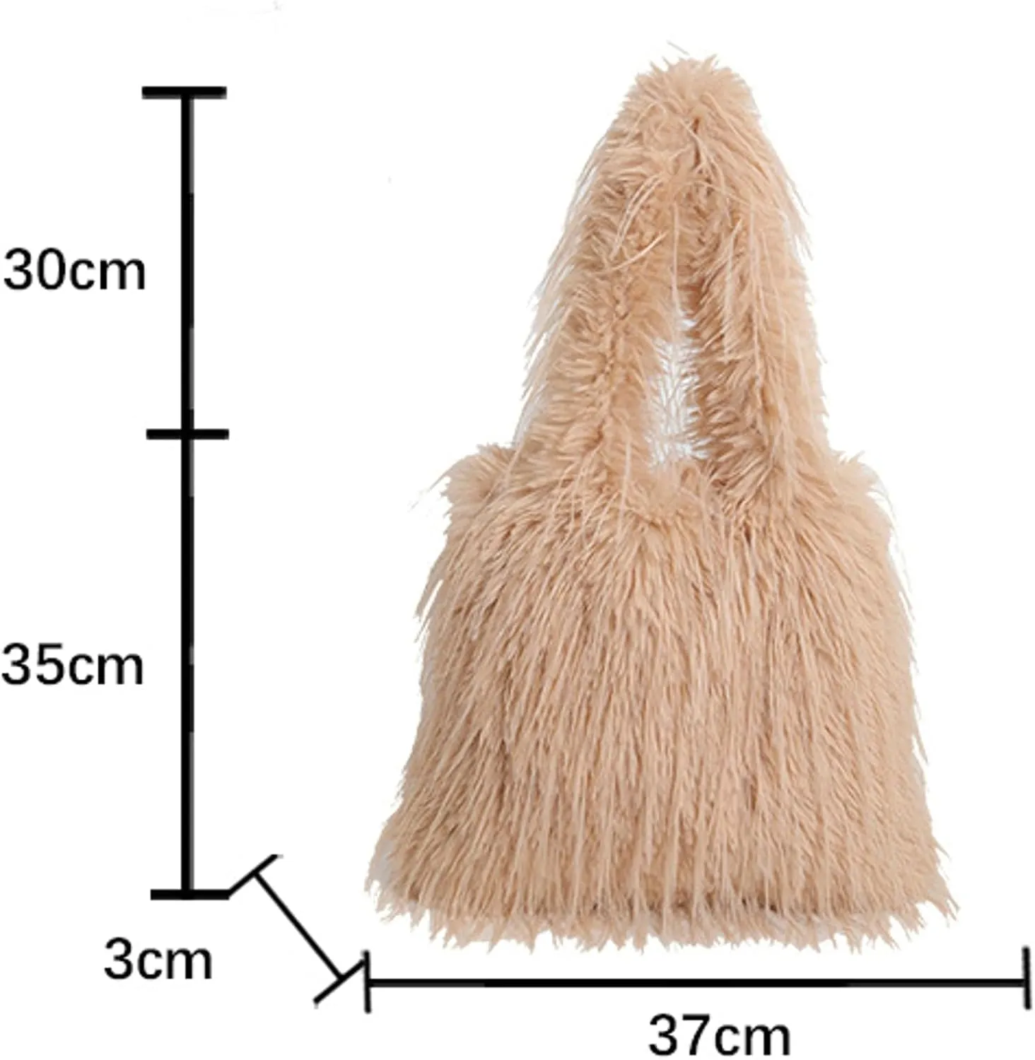 2024 Winter Plush Tote Bag Women Cozy Long Fur Shoulder Bag Soft Fuzzy Tote Fall Winter Purse Magnetic Multiple Colors