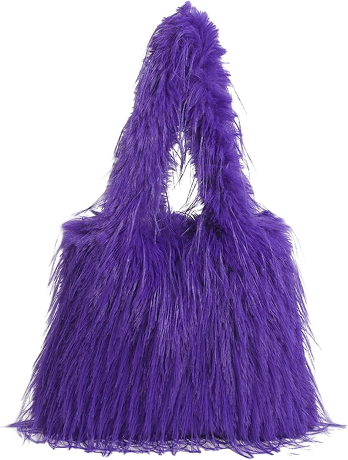 2024 Winter Plush Tote Bag Women Cozy Long Fur Shoulder Bag Soft Fuzzy Tote Fall Winter Purse Magnetic Multiple Colors