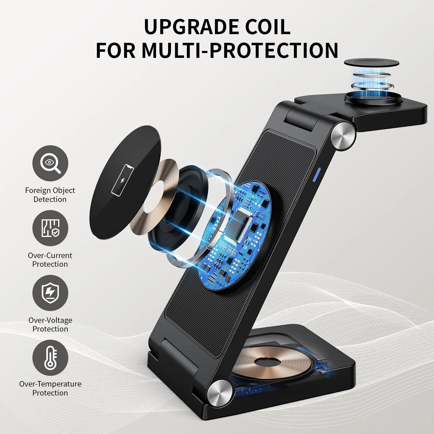 2025 Magnetic Wireless Mag-Safe Charging Station, 3 in 1 Fast Max Charging for iPhone 16 15 14 13 12 Pro Max Plus, Charger Stand for Apple Watch Series & Air pods 4 3 2 Pro, Gifts for Men