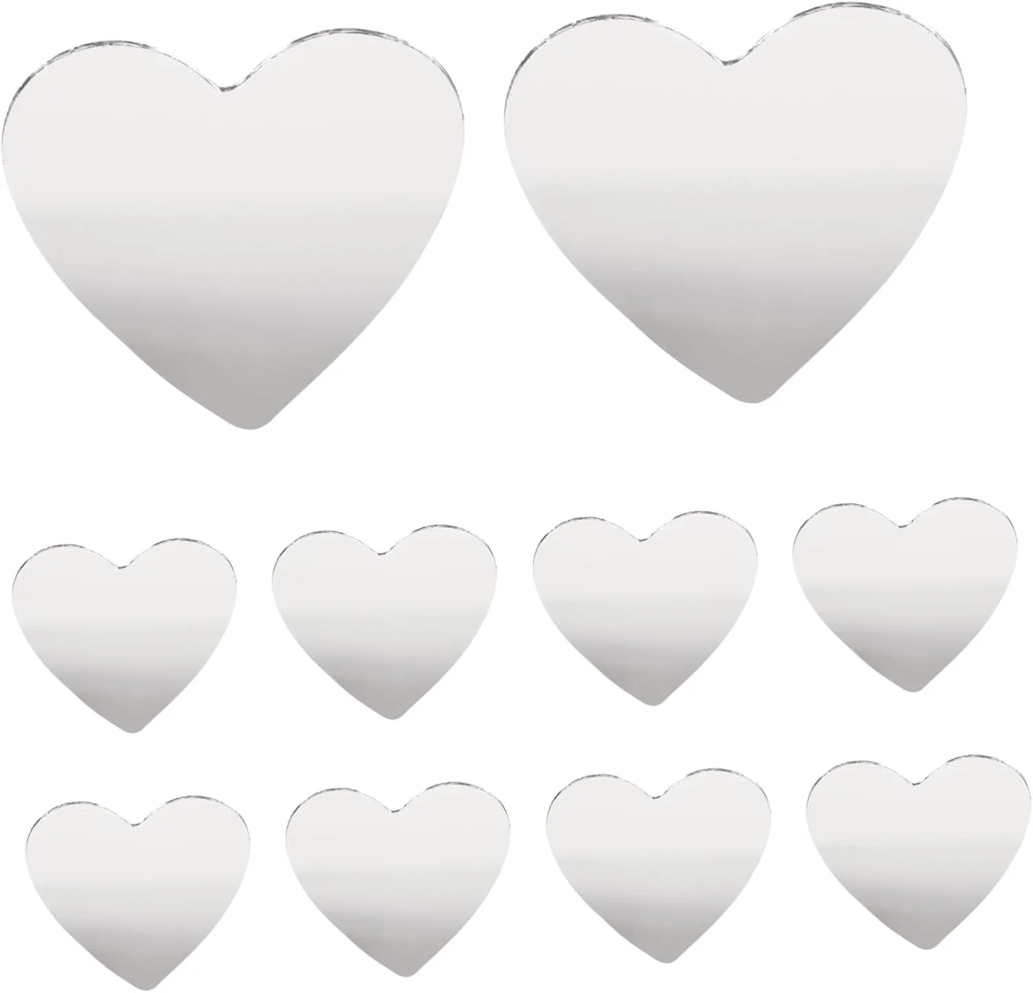 20Pcs Heart Shaped Mini Makeup Mirror Lens for DIY Crafts Unfinished Mirrors for Art Projects Portable Handheld Design for Women for and Present Making