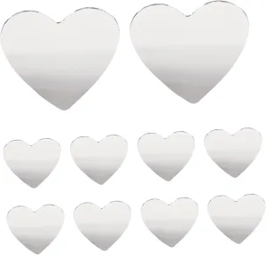 20Pcs Heart Shaped Mini Makeup Mirror Lens for DIY Crafts Unfinished Mirrors for Art Projects Portable Handheld Design for Women for and Present Making