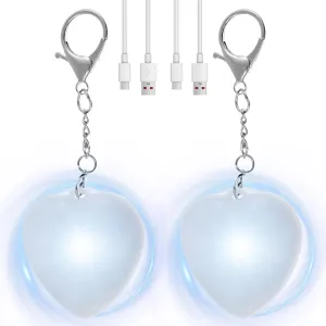 2Pcs Purse Glow Heart Light, LED Handbag Light Sensor Activated Switching Automatic Lamp, Mini Touch Purse LED Lamp for Women (Heart)