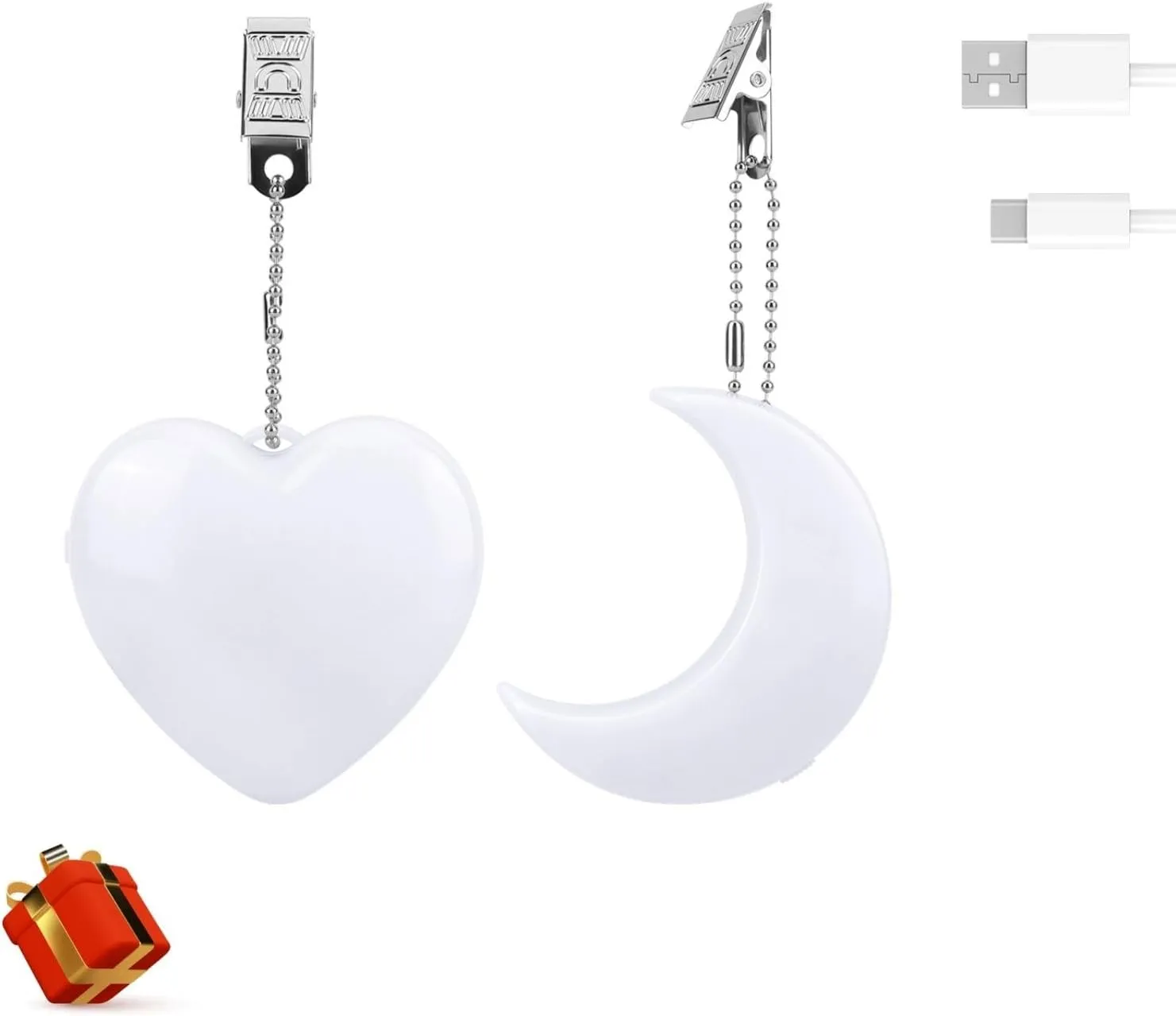 2Pcs Purse Light Handbag Light,2025 New LED Bag Light for Purse with Automatic Touch Sensor,Heart and Moon Shaped Lamp,Mini Night Light,Purse Must Haves Accessories,Best Gifts for Women,Girls,Mother