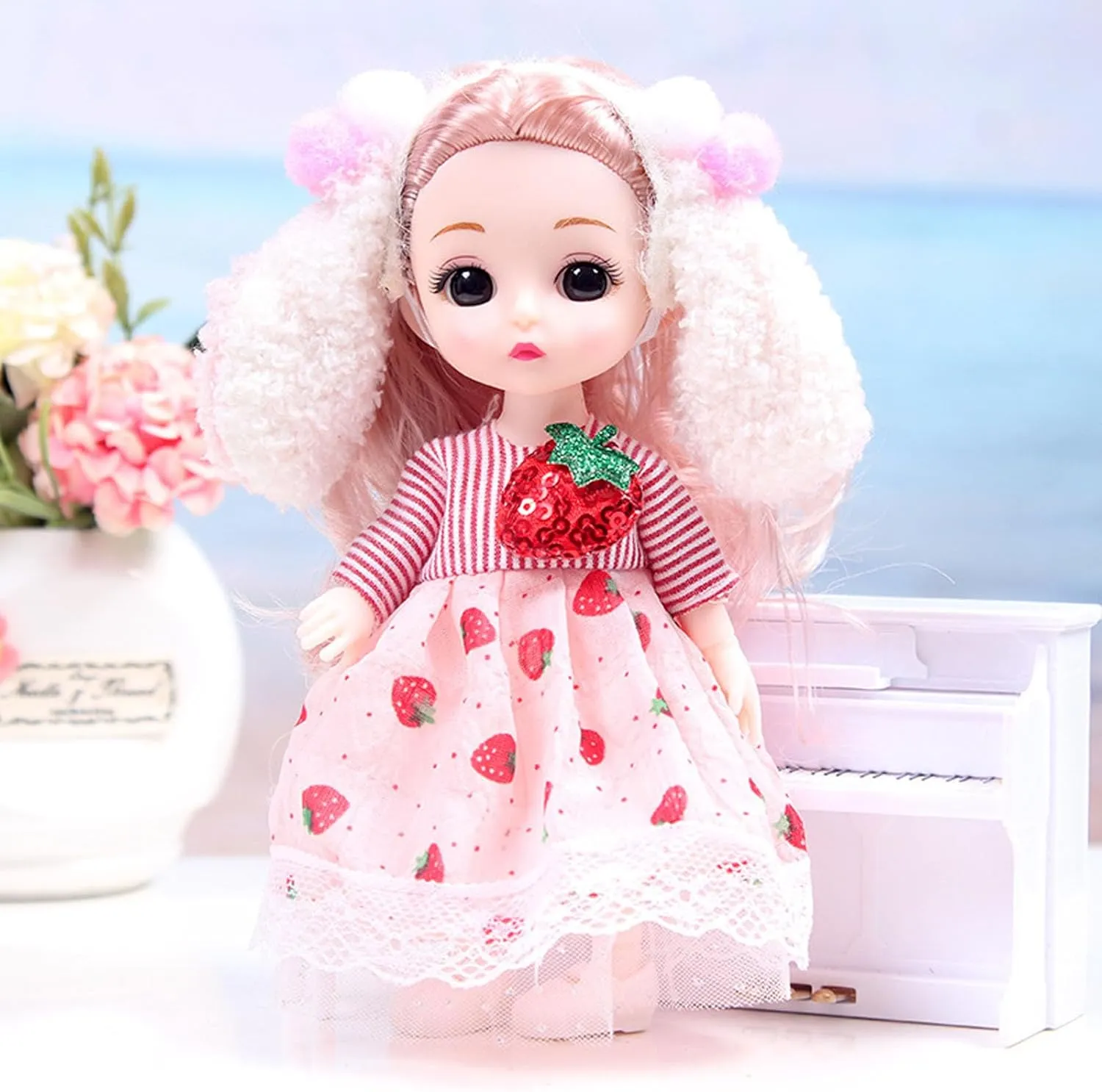 3 Pcs 6 Inch Princess Girl Mini Dolls, Small Princess Dolls, Little Girl Miniature Dolls for 3  Year Old Girls