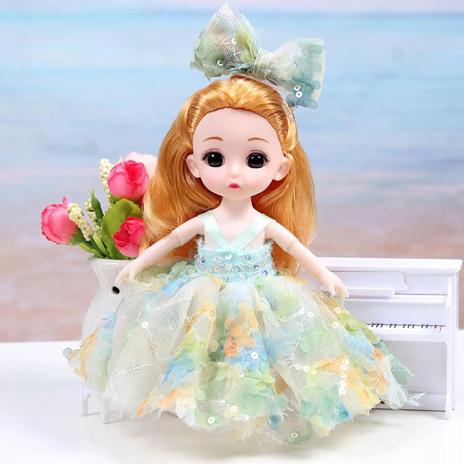 3 Pcs 6 Inch Princess Girl Mini Dolls, Small Princess Dolls, Little Girl Miniature Dolls for 3  Year Old Girls