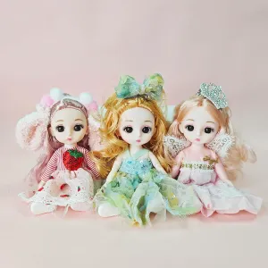 3 Pcs 6 Inch Princess Girl Mini Dolls, Small Princess Dolls, Little Girl Miniature Dolls for 3  Year Old Girls