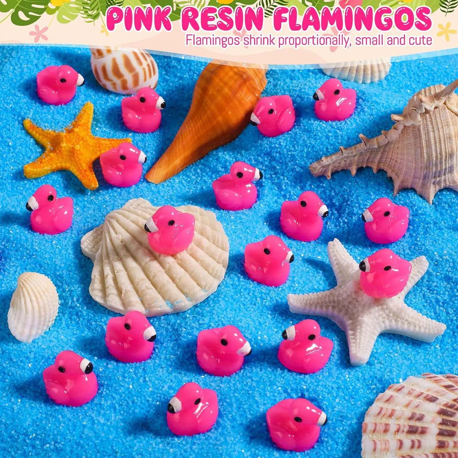 300pcs Mini Resin Flamingos Ducks - Cute Tiny Pink Flamingos Ducks to Decorate for Garden Lawn, Cake, Yard, Fairy Garden, Dollhouse, Landscape and DIY Crafts