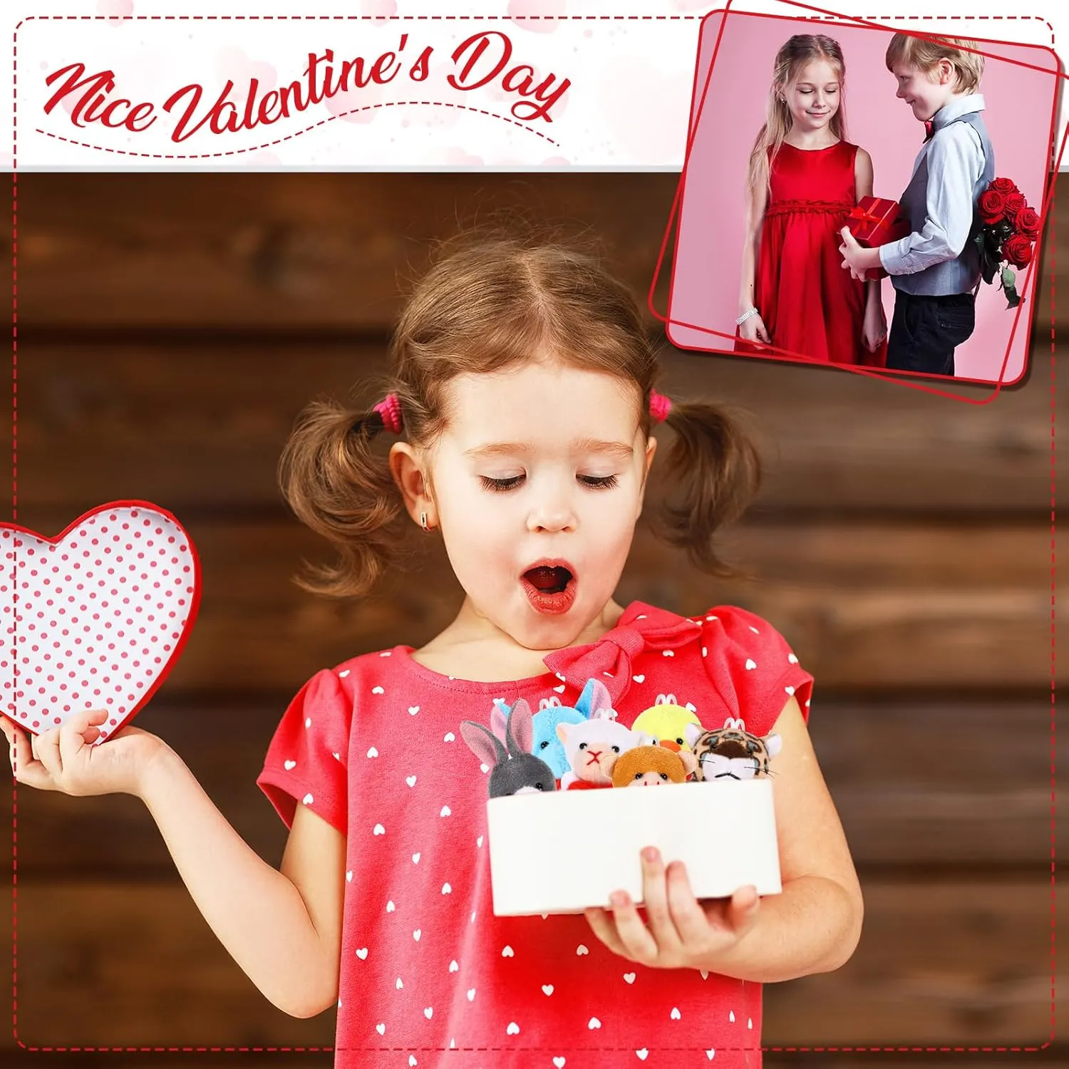 36 Pcs Valentine's Day Gifts Exchange for Classroom Valentine Mini Animal Plush Toys Stuffed Keychains with Heart Valentines Mini Keychain for Kids Party Favors Reward Bag Filler