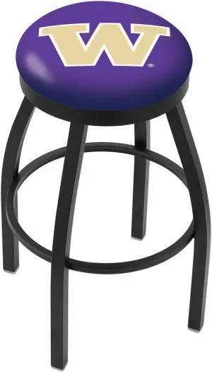 36" L8B2B - Black Wrinkle Washington Swivel Bar Stool with Accent Ring by The Holland Bar Stool Company