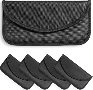4 Pieces Faraday Bags Phone for Key Fob Protector Car RFID Signal Blocking Anti-Tracking Faraday Pouch Shielding Wallets for Cell Phone Privacy Card Protection(Nylon Fabric)