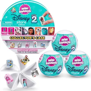 5 Surprise Disney Mini Brands Series 2 Collector's Kit by ZURU (3 Capsules   1 Collector's Case) Amazon Exclusive Mystery Capsule Real Miniature Brands Collectibles