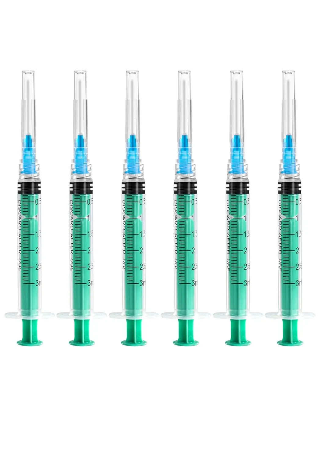 50 Pack 3ml Disposable Syringes with 23Ga 1-Inch, Luer Lock Design, Individually Wrapped for Lab, Scientific, and Industrial Use