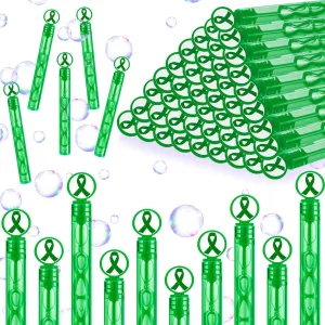 50 Pcs Mental Health Awareness Bubbles Bulk Green Ribbon Party Favors Mental Health Gifts Items Goodie Bag Stuffer for Charity Event Decorations Supplies