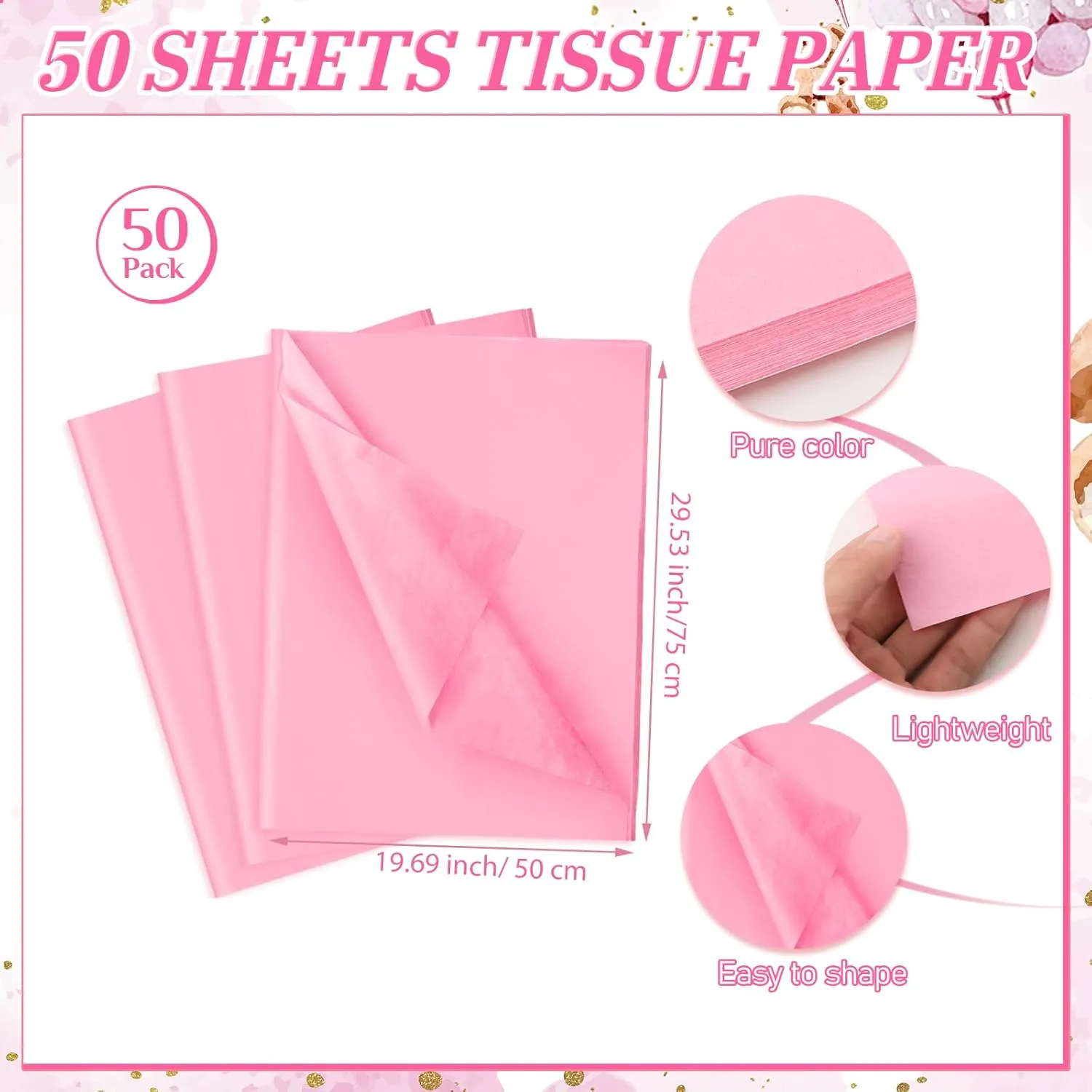 50 Sets Gift Bag for Baby Shower Bear Balloon Goodie Bags with Handles and Tissue Paper Baby Shower Party Favor Handbag for Guests Gender Reveal Return Gift(Pink)
