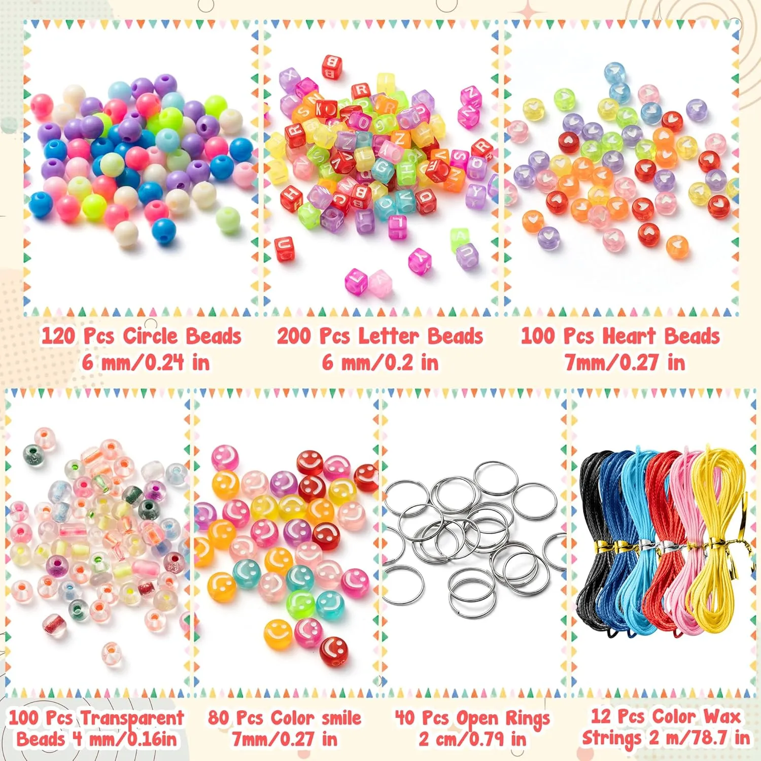 652Pcs DIY Keychain Making Crafts Kit Colorful Smile Letter Bead Bracelet Making Heart Pony Alphabet Bead Jewelry Key Ring Bag Charm Accessories Supplies Festival Mother's Day Teacher Gift
