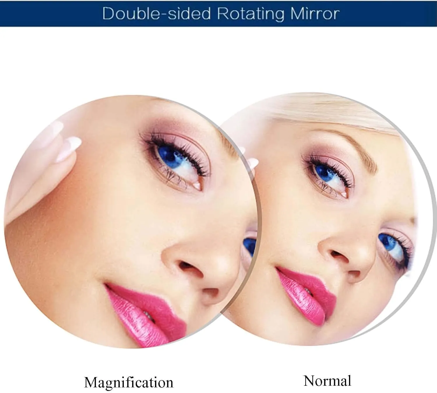 8 Inch LED Wall Mounted Makeup Mirror, Double Sided Vanity Magnifying Mirror for Bathroom, 360° Swivel Extendable Cosmetic Vanity Mirror, Shaving Mirror with 3X Magnifying(Antique Copper,Plug)