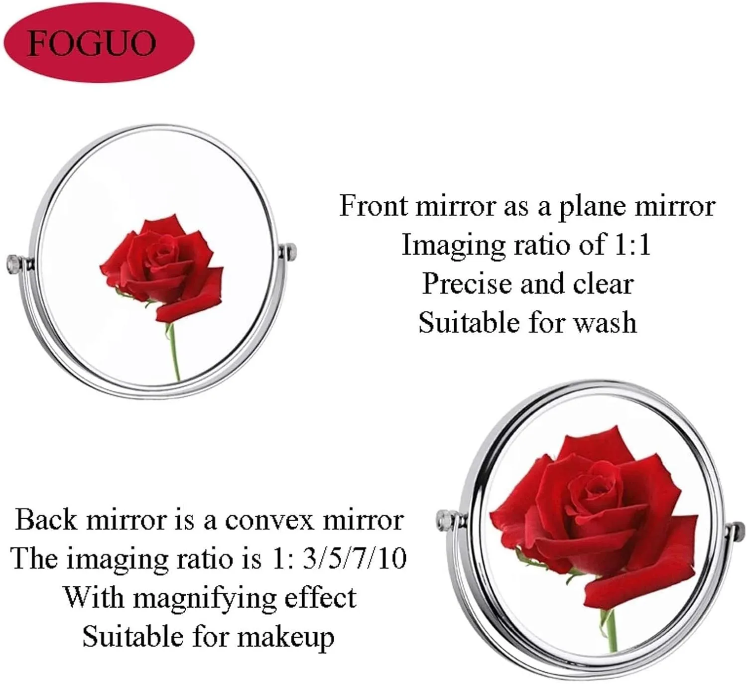 8-Inch Wall Mounted Makeup Mirror, Double-Sided Vanity Mirror with 3X/5X/7X/10X Magnification, 360° Swivel Extendable Arm(Gold,10x)