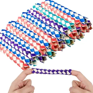 80 Pcs Chinese Finger Trap Classic Finger Trap Colorful Finger Trap Birds Foraging Toy for Kids Adults Birthday Party Favors, 4 Colors