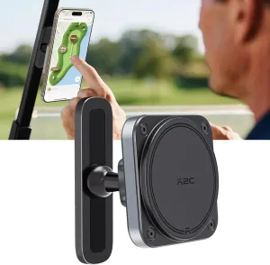 A2C Upgraded Magnetic Golf Cart Phone Holder Compatible with MagSafe iPhone 16 Pro Max Plus 15 14 13 12 Fits EZGO Club Car Yamaha Icon, Golf Cart Accessories Essential Gifts for Father Men Grandpa Dad