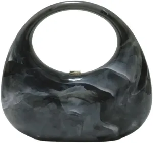 Acrylic Evening Bag for Women Moon Shaped Handbags for Women Top-Handle Hand Purse Clutch for Wedding Cocktail Prom