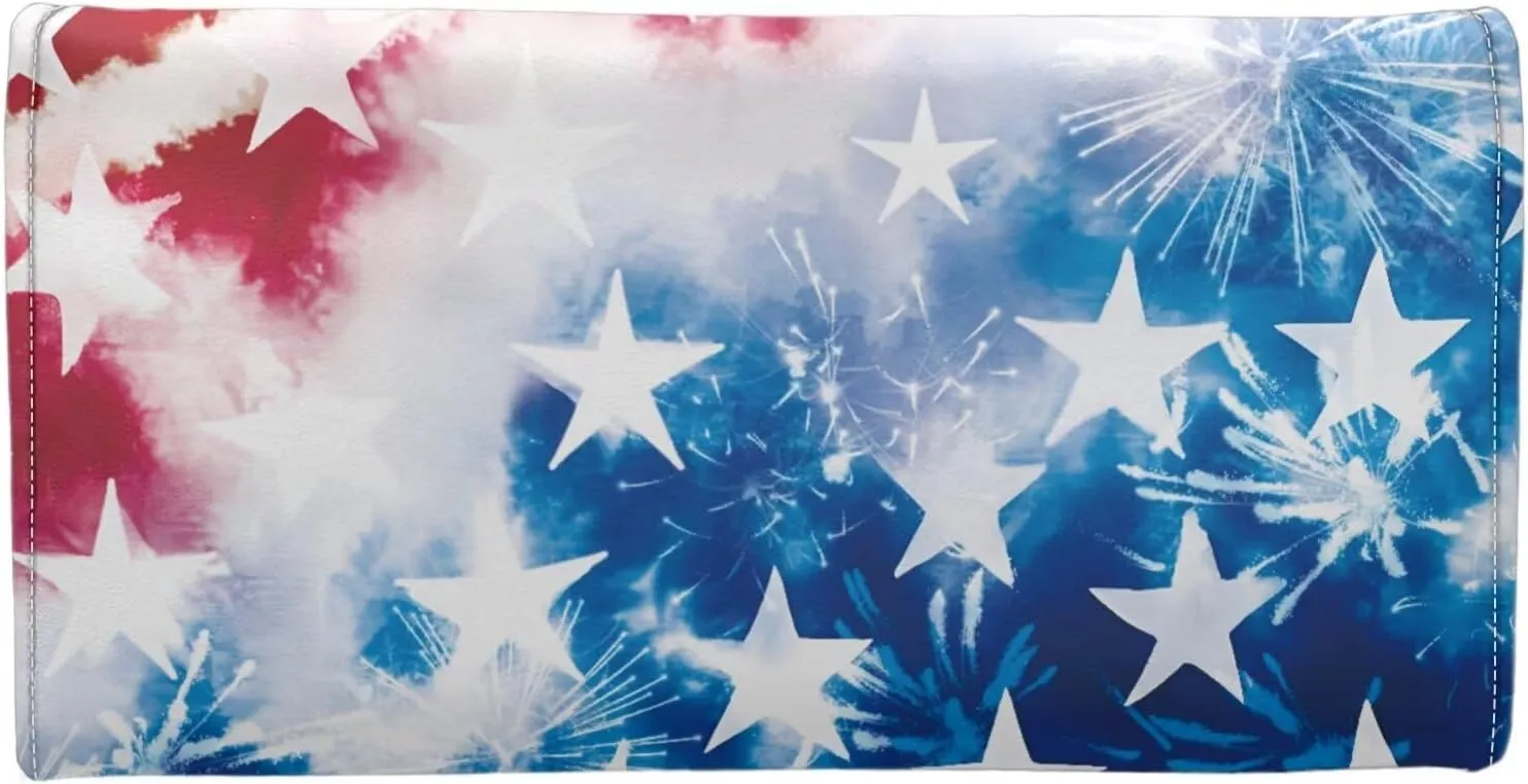 AFPANQZ America Flag Pattern Design Women's Wallets Large Capacity with RFID Protection Waterproof Leather Long Ladies Travel Purses with Phone Holder Zip Coin Pocket