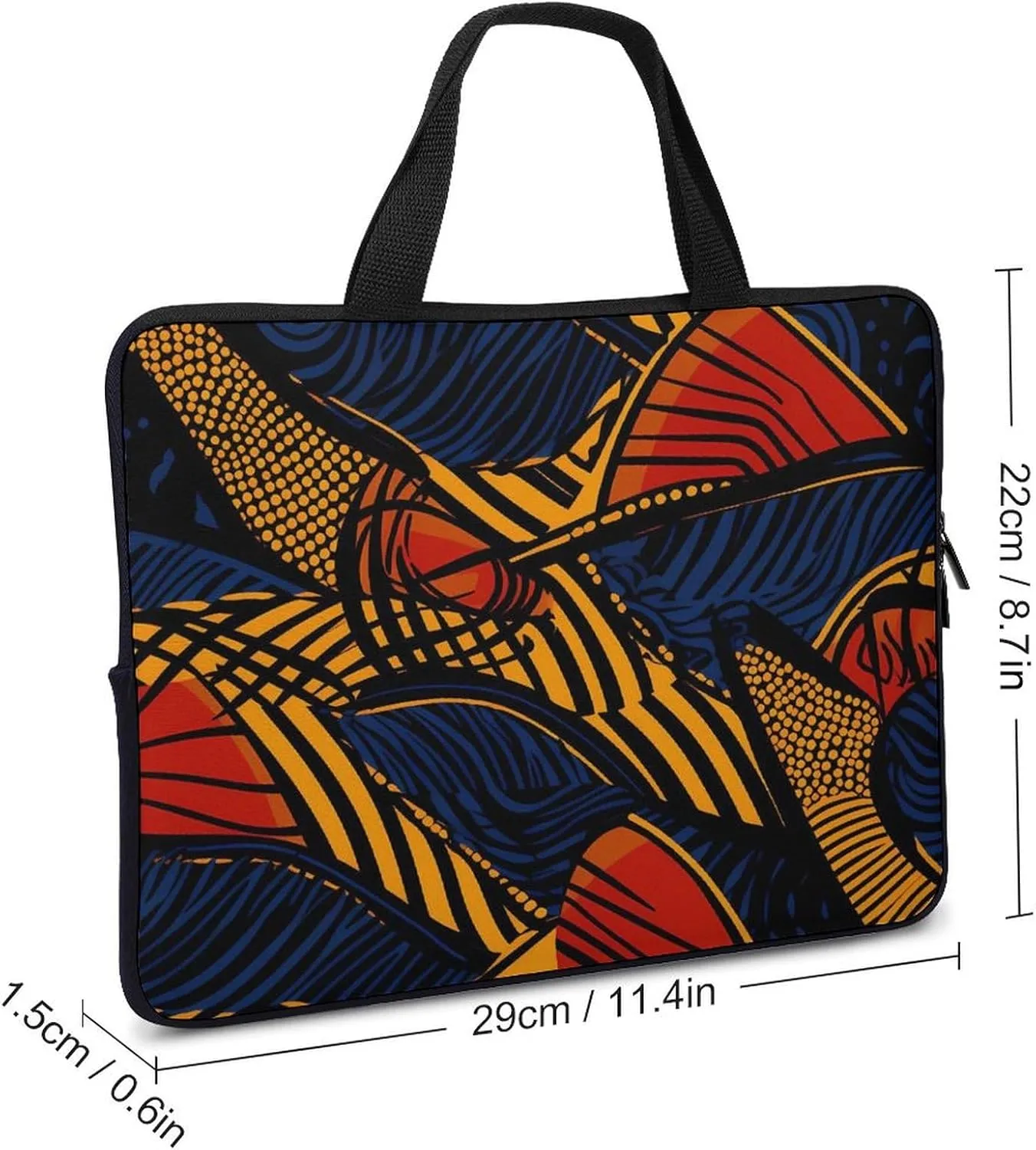 African Wax Pattern Funny Laptop Bag Printed Protective Cover Case Handbag for Laptop/Notebook/Ultrabook 10/12/13/15/17 Inches