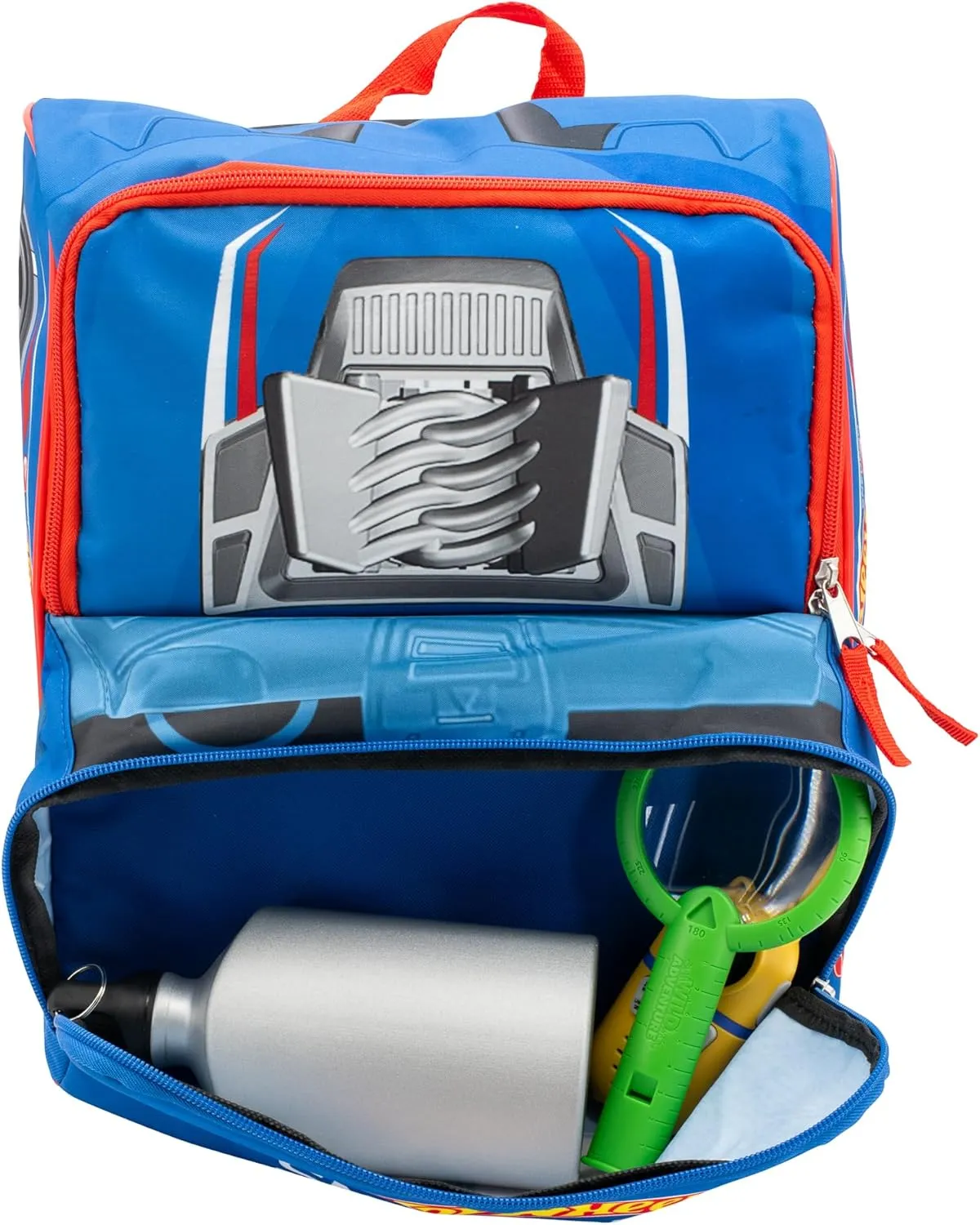 AI ACCESSORY INNOVATIONS Hot Wheels Blue Sneddon #25 Twinduction Race Car Shaped 14” Mini Backpack, Kids School Bag, Blue
