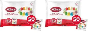 Albanese World's Best Gummi Snack Packs, 12 Flavor Gummi Bear Cubs, 50-0.5oz Mini Packs (Pack of 2)