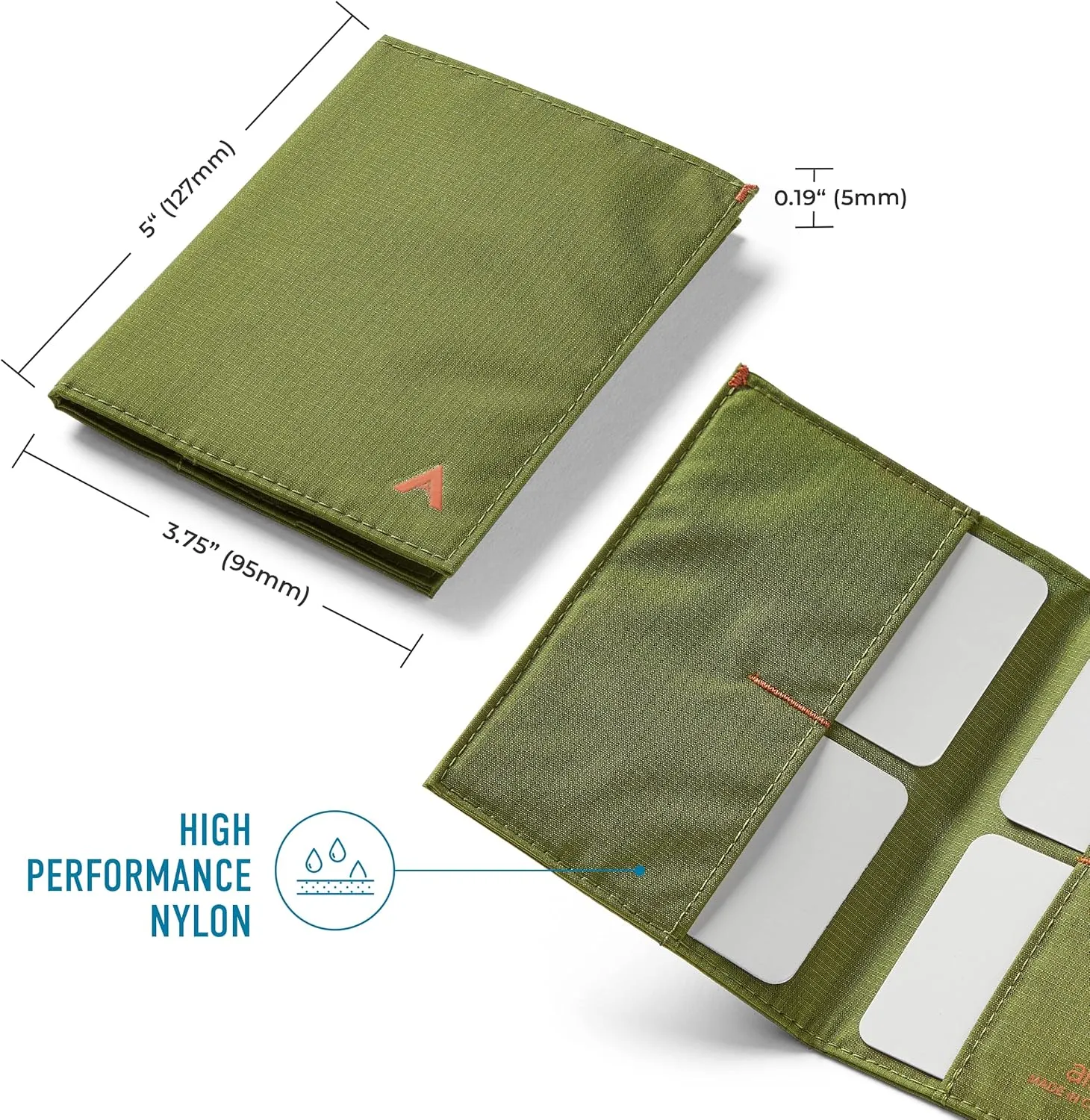 Allett Original Wallet, Cala Green | Nylon, RFID Blocking, Thin Bifold, Minimalistic, Front Pocket | Holds 4-24  Cards, Bills, Receipts | Wallets for Men & Women