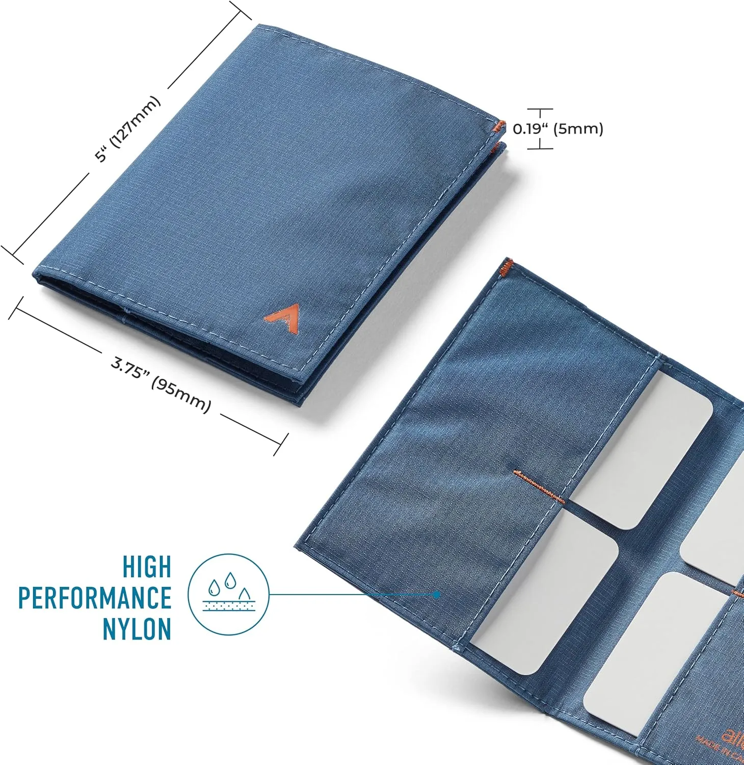 Allett Original Wallet, Indigo Blue | Nylon, RFID Blocking, Thin Bifold, Minimalistic, Front Pocket | Holds 4-24  Cards, Bills, Receipts | Wallets for Men & Women
