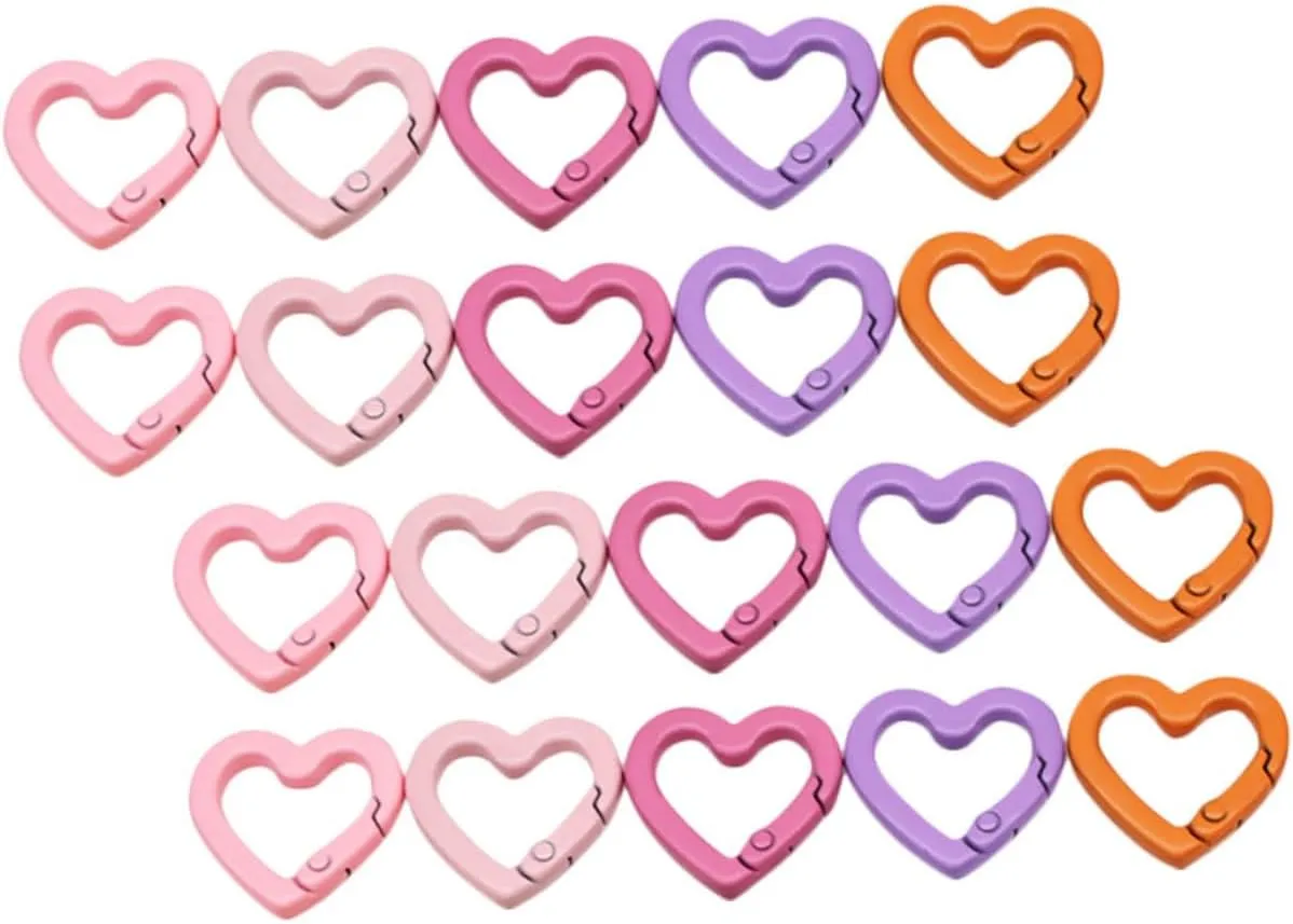Alloy Keychain Clips Spring Snap Hooks Heart Shape Keychain Clips Snap Clasp DIY Pendant