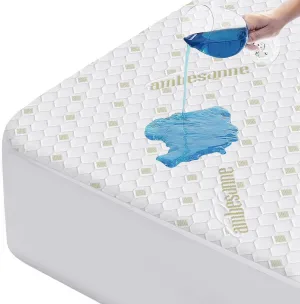 Ambesonne Fitted Nonslip 100% Waterproof Mattress Protector 3D Air Fabric Cover Bed Pad Fiber Smooth Noiseless Texture for a Hotel Quality Comfortable Sleep, 8''-21'' Deep Pocket, Calking