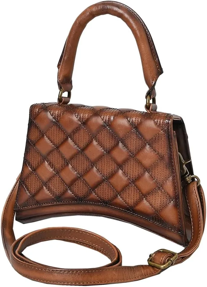 American Darling Cross Body I Hand Tooled Hair-On Genuine Leather Women Bag Western Handbag Purse Girls Brown |
