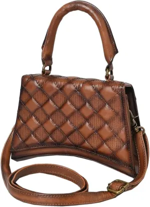 American Darling Cross Body I Hand Tooled Hair-On Genuine Leather Women Bag Western Handbag Purse Girls Brown |