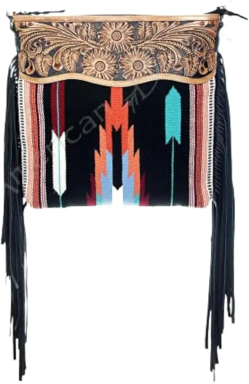 American Darling Large Cross Body Bag Leather Fringe Purse Western Handbags (ADBGZ251)