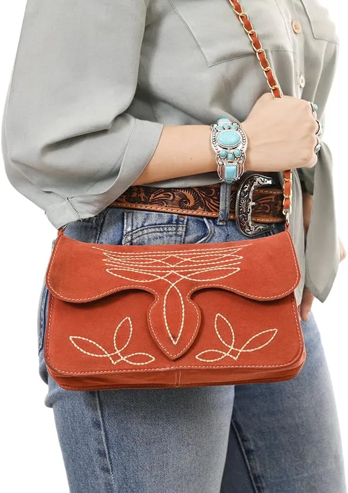 American Darling Suede Bag Genuine Leather Clutch Bag