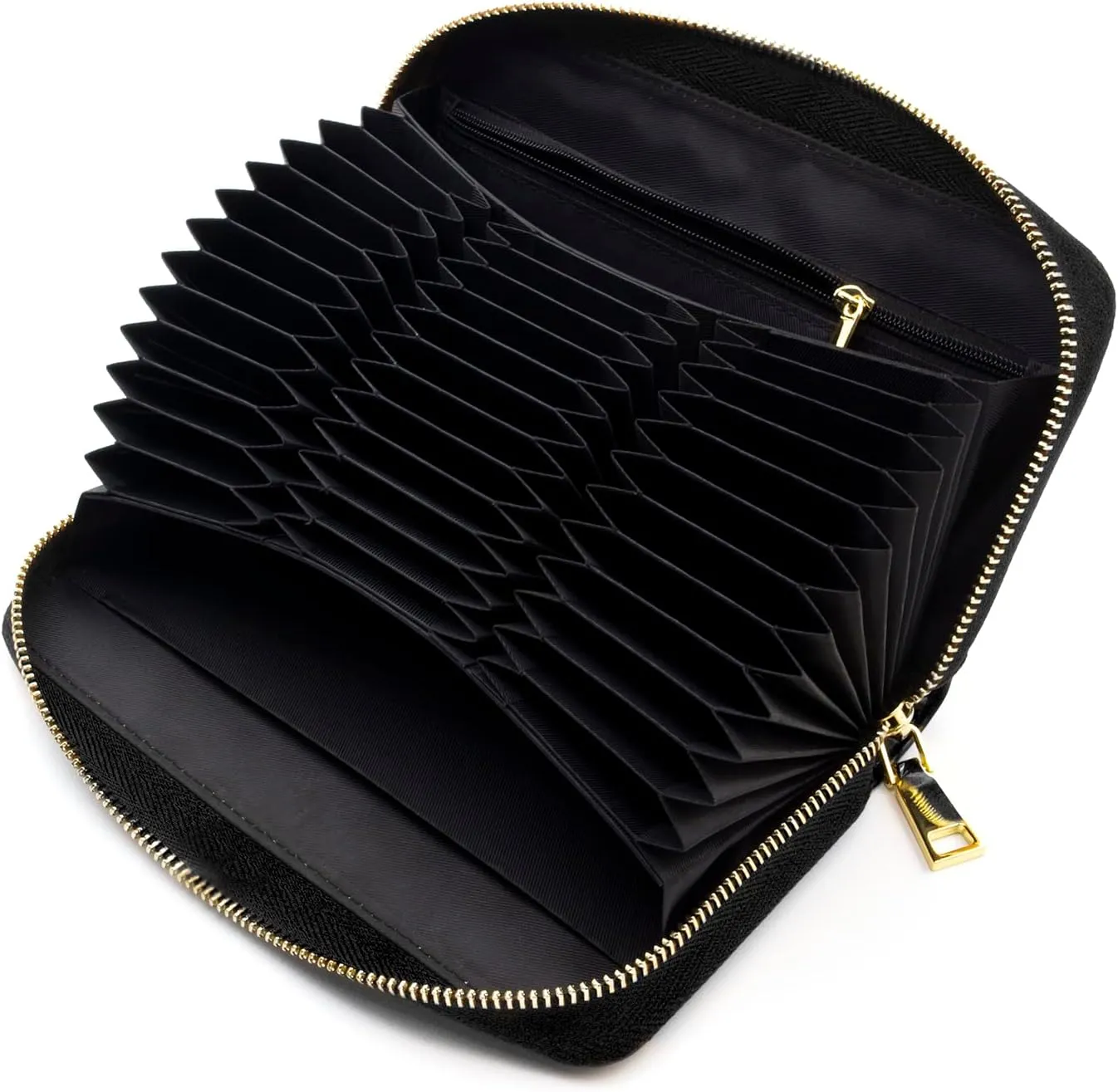 ANDOILT Genuine Leather Wallet for Women Men RFID Blocking Credit Card Holder Zipper Purse Cell Phone Handbag